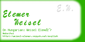 elemer weisel business card